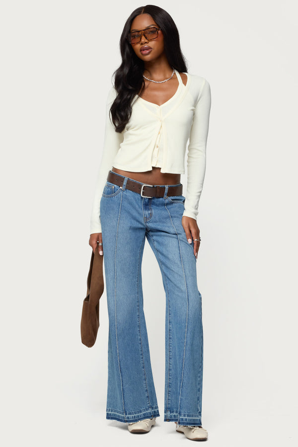 Cardigan & Halter Two Piece Knit Top view 2