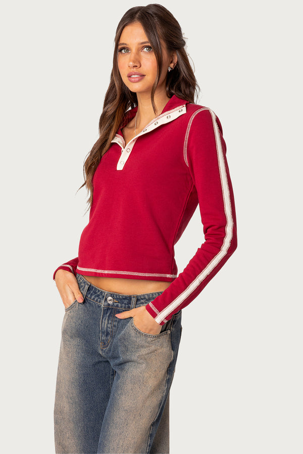 Gio Contrast Stitch Top view 2