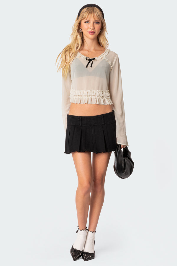 Grace Sheer Ruffle Chiffon Top view 2