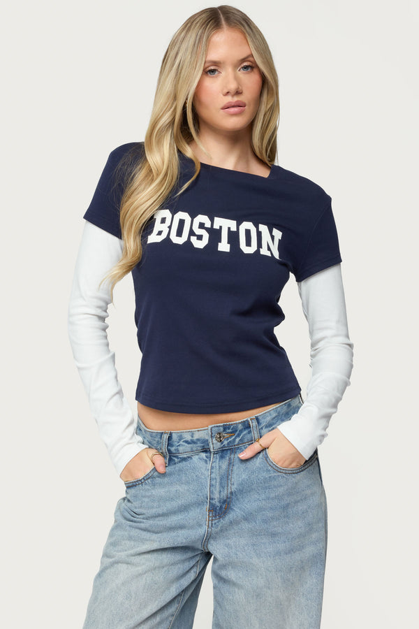 Boston Layered Long Sleeve T Shirt view 1