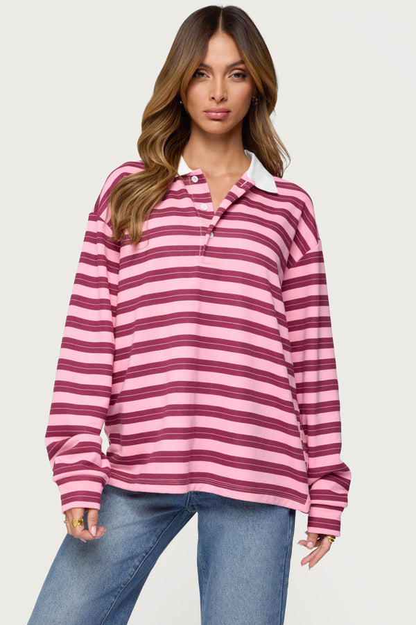 Maureen Striped Polo Sweatshirt view 2