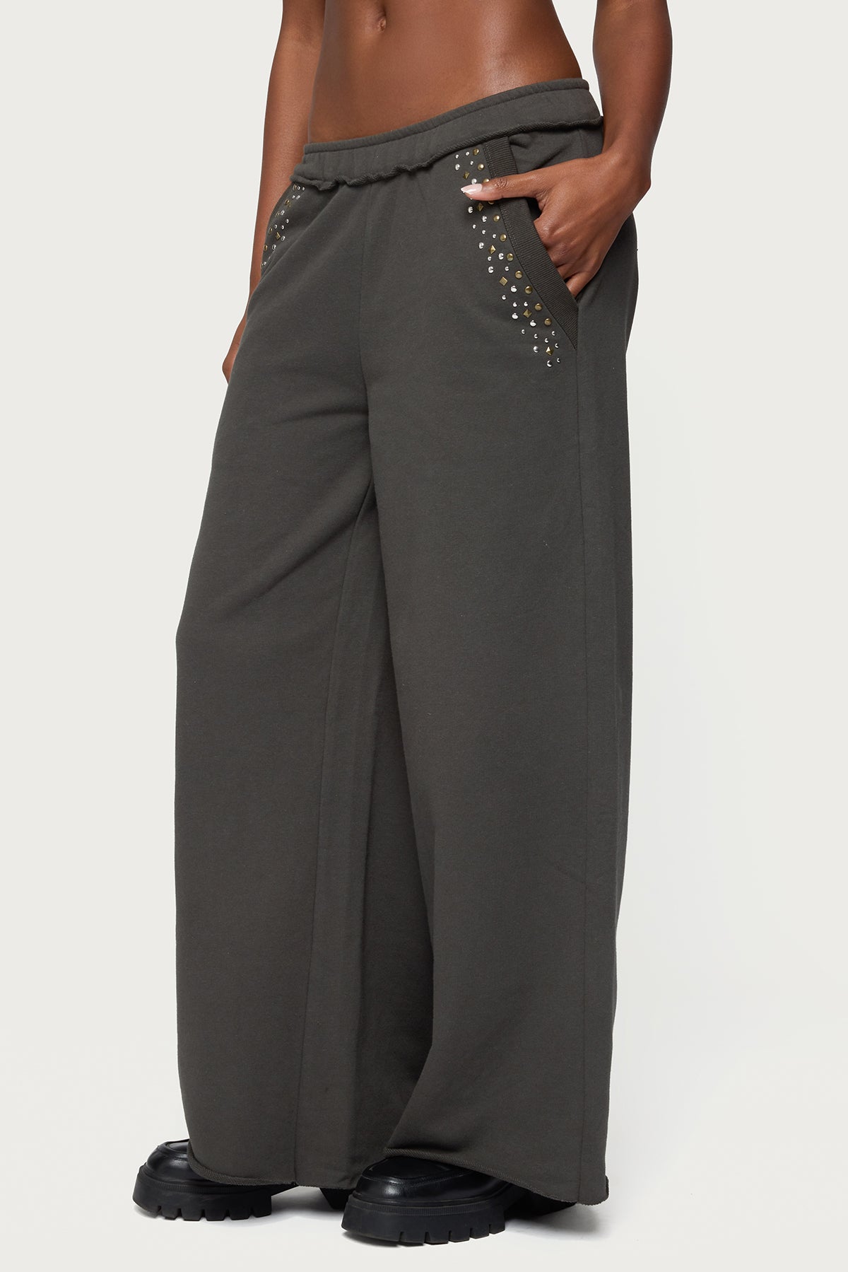 Wrenn Studded Wide Leg Sweatpants