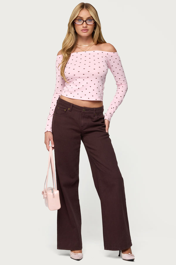 Leandra Off Shoulder Polka Dot Top view 2