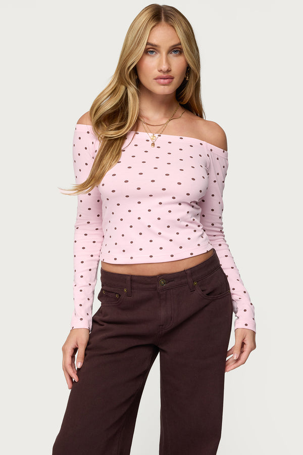 Leandra Off Shoulder Polka Dot Top view 1