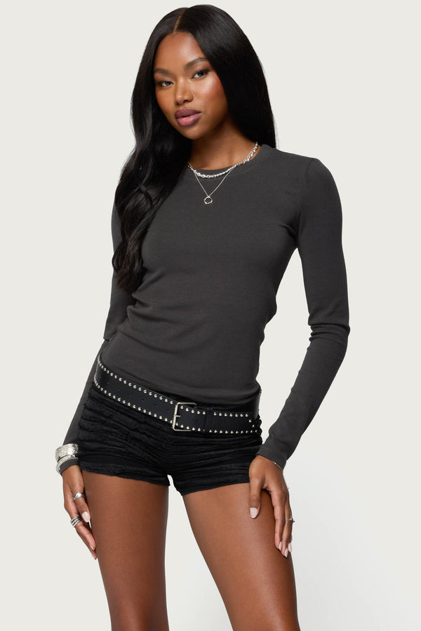 Daphne Ribbed Long Sleeve T Shirt view 1