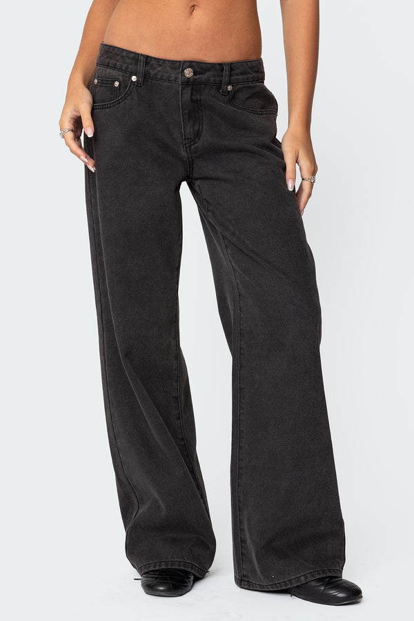 Bow Pocket Low Rise Baggy Jeans view 2