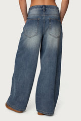 Skater Girl Washed Low Rise Baggy Jeans