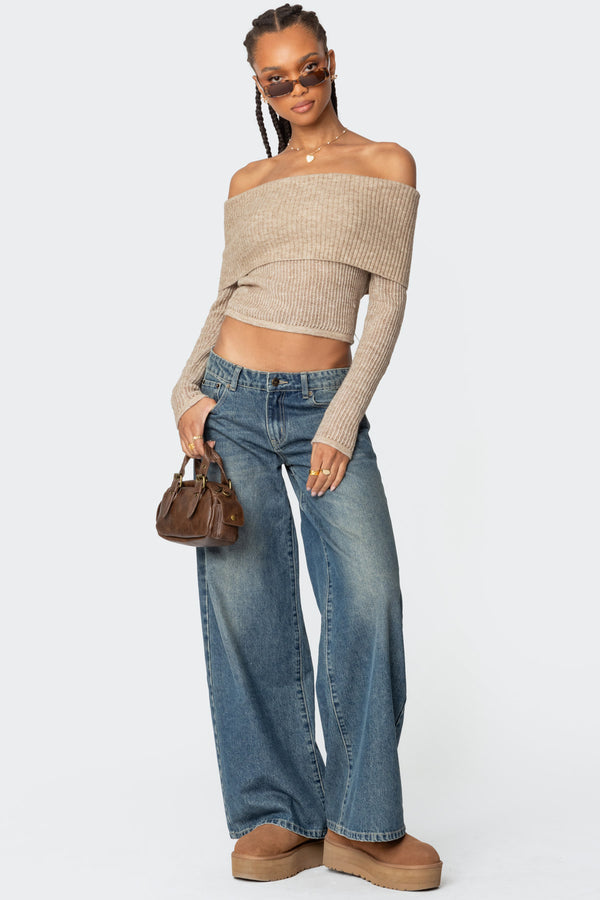 Lili Fold Over Knit Top view 2