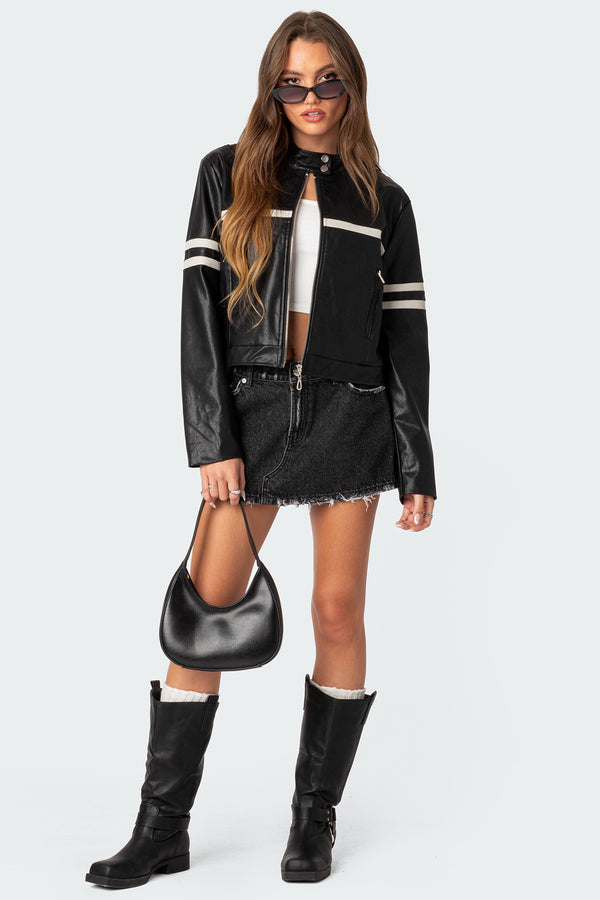 Rockstar Oversized Faux Leather Jacket view 2