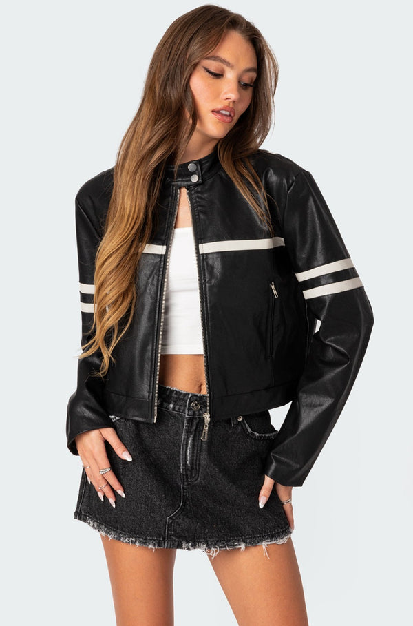 Rockstar Oversized Faux Leather Jacket view 1