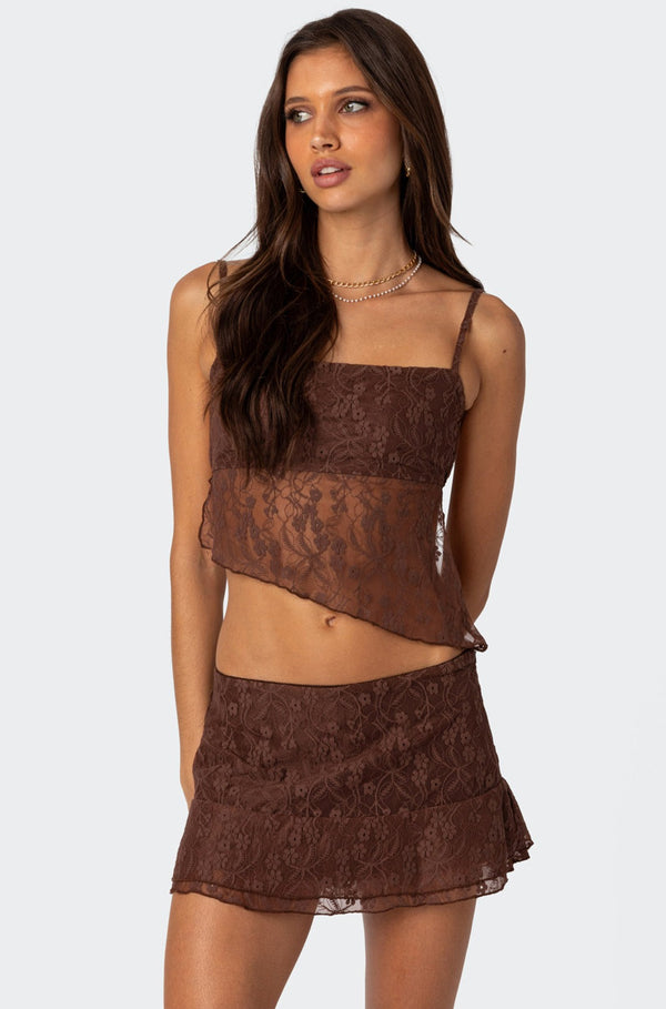 Lyra Open Back Lace Tank Top view 1