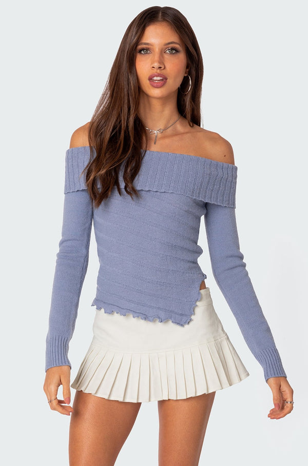 Sonya Fold Over Knit Top view 1