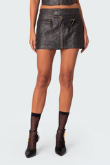 Ziva Faux Leather Mini Skirt