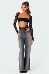 Zoey Sheer Lace Two Piece Bodysuit