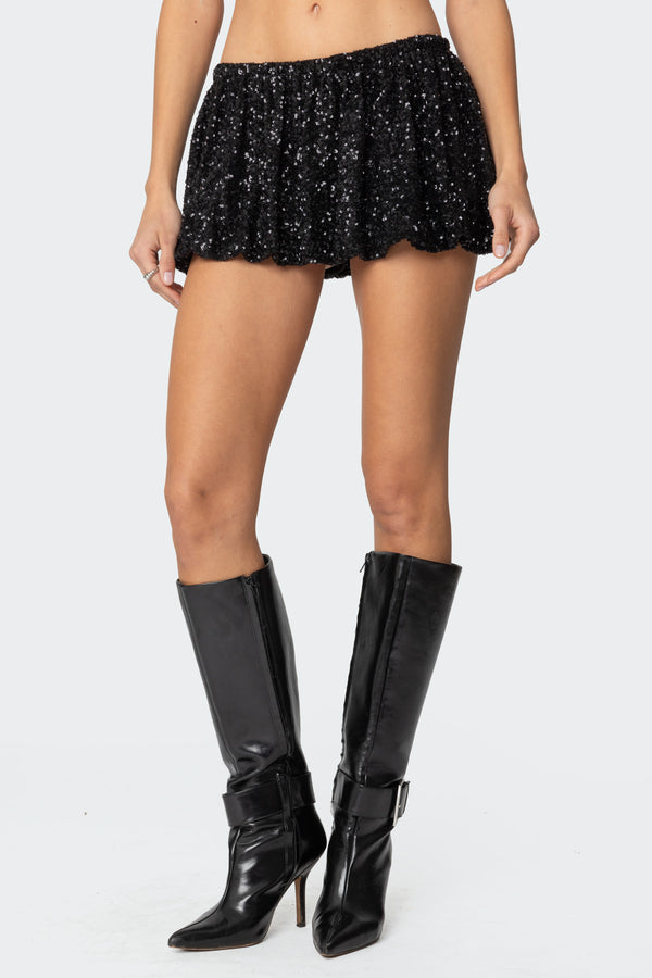 Sequin Bubble Micro Skort view 2