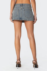 Quinlan Denim Cargo Mini Skirt