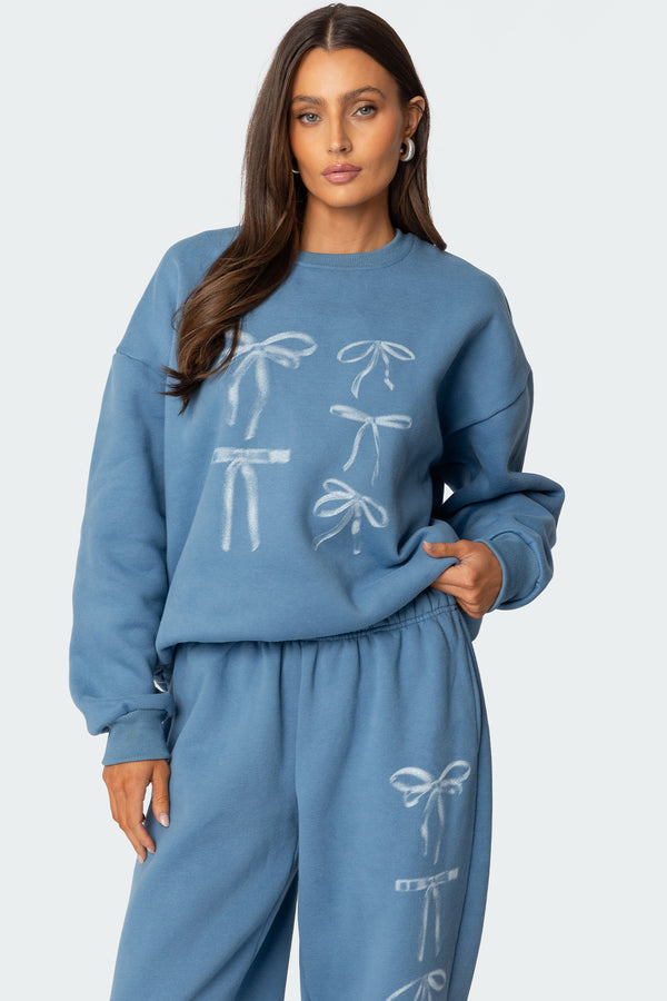 Bow Bliss Oversized Sweatshirt view 1