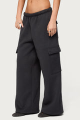 Petite Wide Leg Cargo Sweatpants