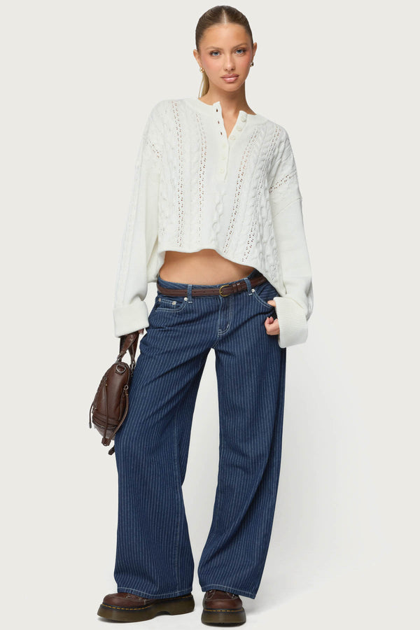 Marianna Button Cable Knit Sweater view 2