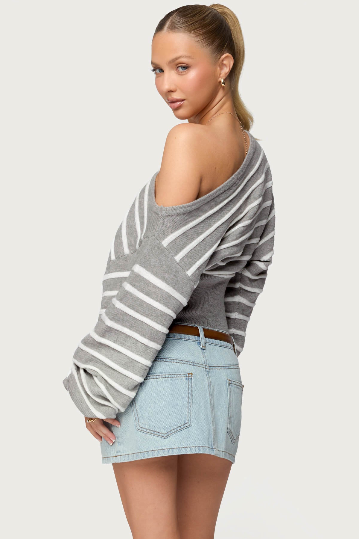 Mika Off Shoulder Oversized Sweater