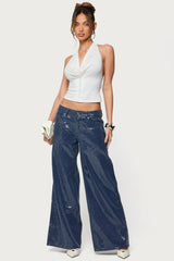 Mirella Sequin Low Rise Baggy Jeans