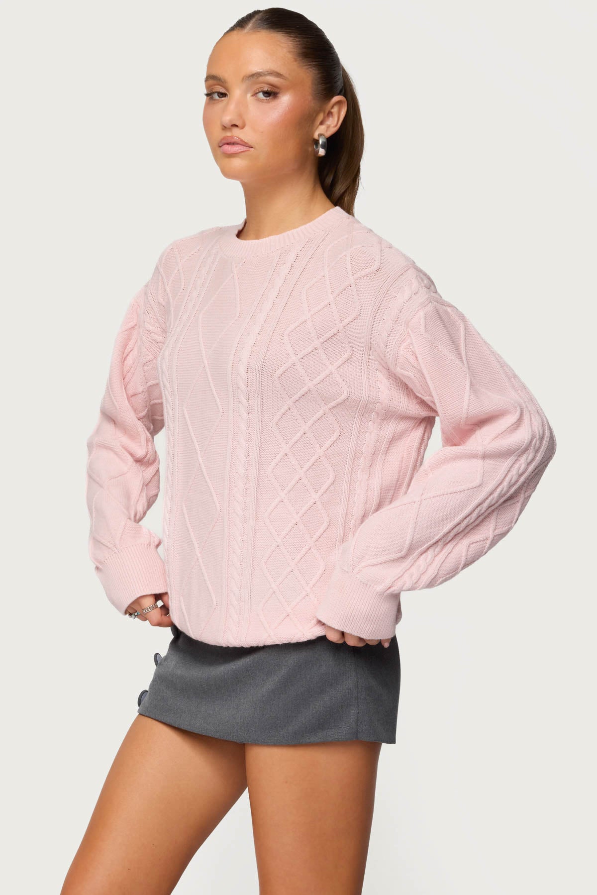Jessy Cable Knit Oversized Sweater
