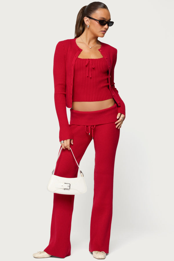 Adannah Foldover Ribbed Knit Pants view 1
