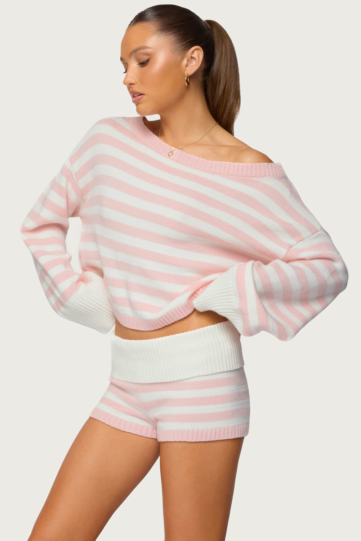 Saphi Striped Oversized Knit Sweater