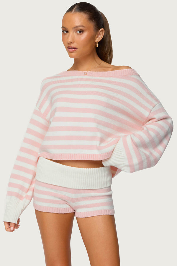Saphi Striped Oversized Knit Sweater view 1