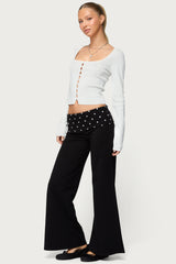 Petite Reeva Polka Dot Foldover Pants