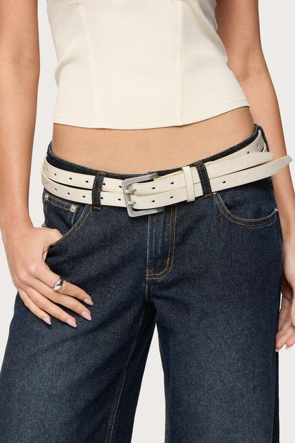 Double Look Faux Leather Belt view 1