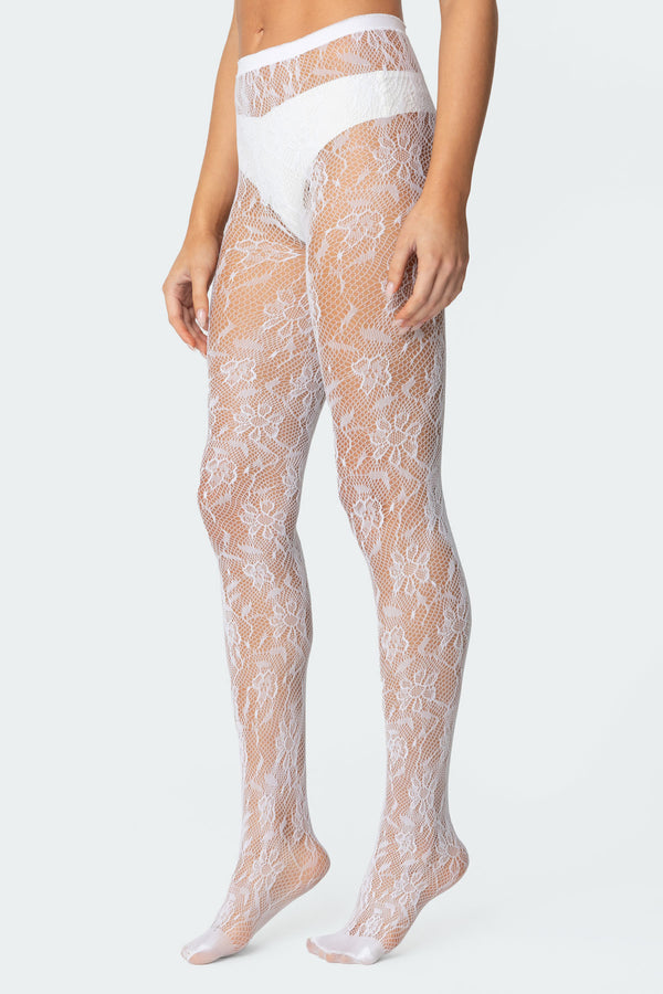 Lacey Fishnet Tights view 2