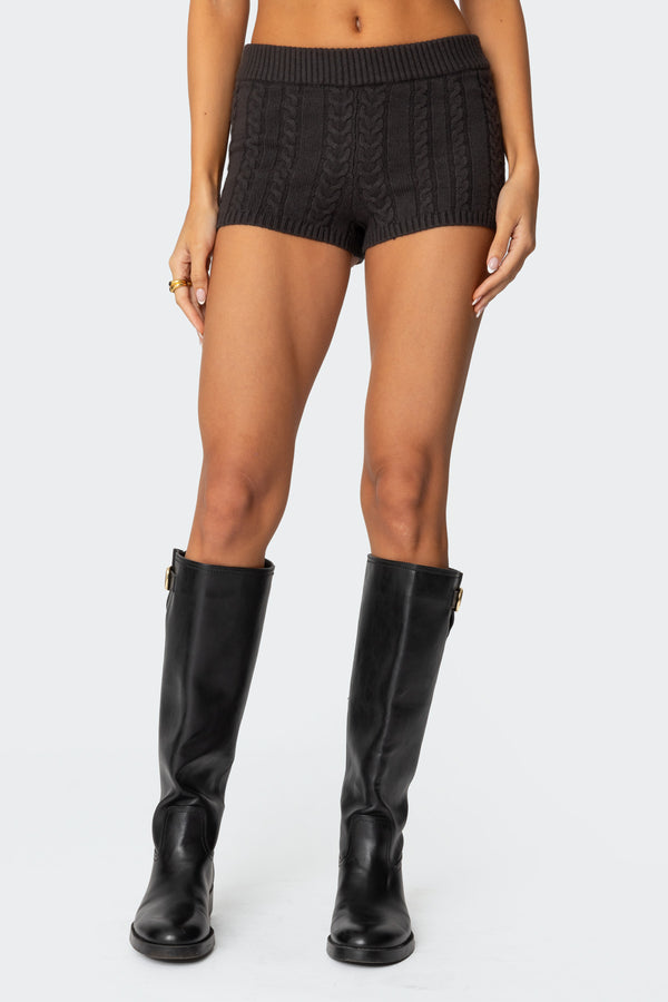 Avey Cable Knit Shorts view 2