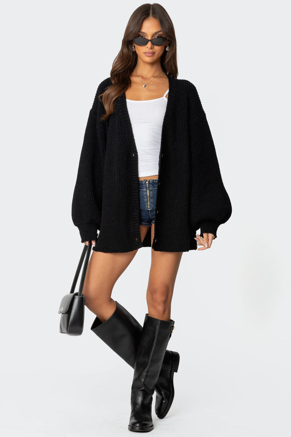 Mathilde Oversized V Neck Cardigan view 2
