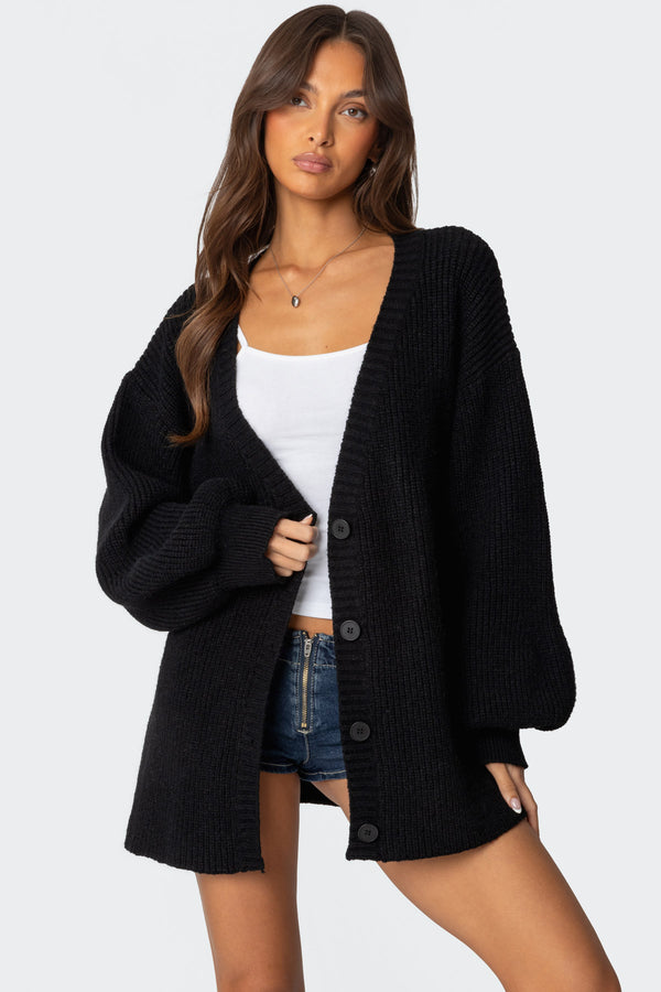 Mathilde Oversized V Neck Cardigan view 1