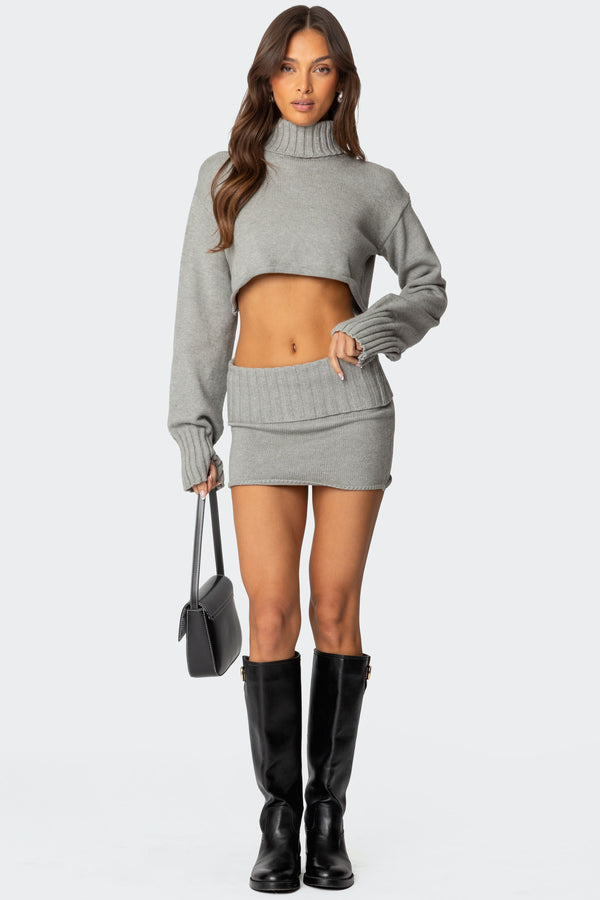 Gino Cropped Turtle Neck Sweater view 2