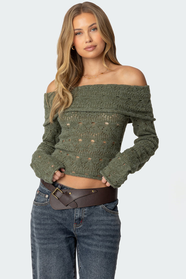 Kenna Fold Over Knit Top view 1
