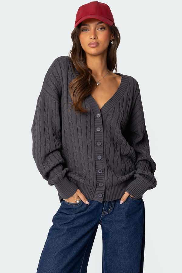 Francine Oversized V Neck Cardigan view 1