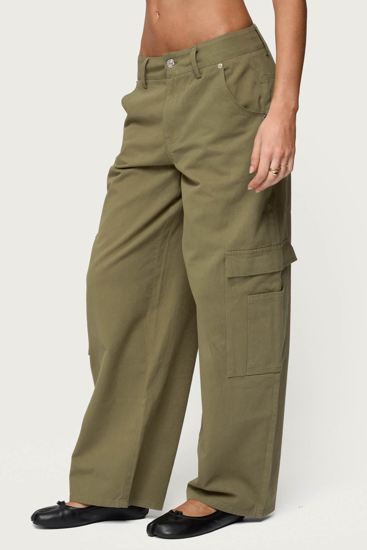 Jadah Low Rise Baggy Cargo Pants