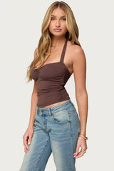 Anael Ruched Halter Top
