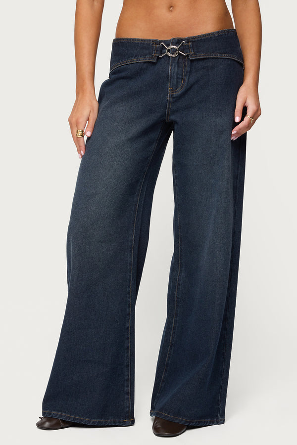 Briah Belted Low Rise Wide Leg Jeans view 2