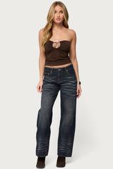 Oriella Abstract Ring Cutout Top