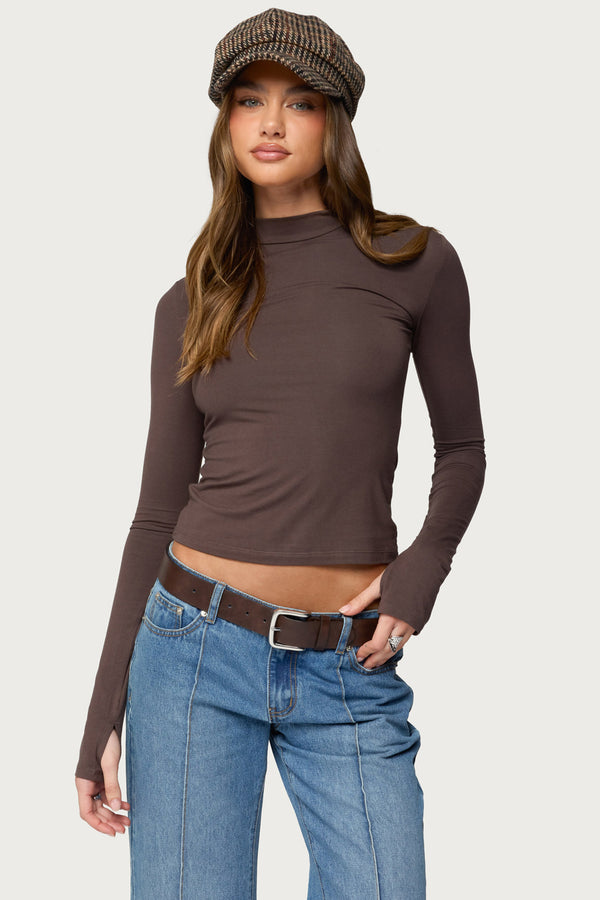 Binta Mock Neck Long Sleeve Top view 2