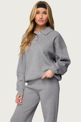 Lorie Oversized Knit Polo Sweater