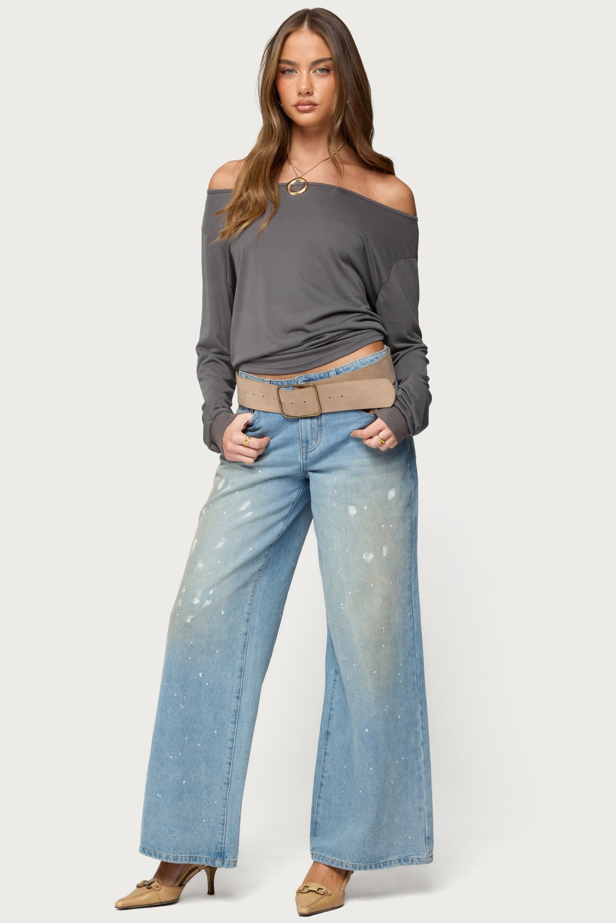 Nannie Off Shoulder Oversized Top