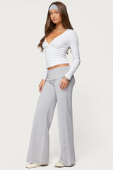 Wide Leg Foldover Pants