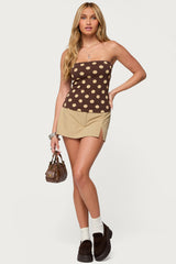 Polka Dot Built In Bra Tube Top