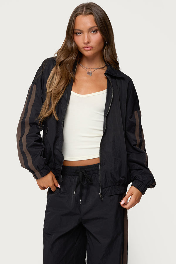 Kieran Stripey Nylon Track Jacket view 2