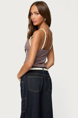 Bettie Contrast Gingham Tank Top