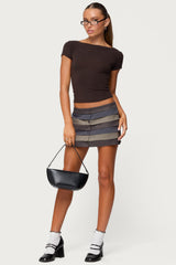 Kezi Mixed Pattern Tailored Mini Skirt